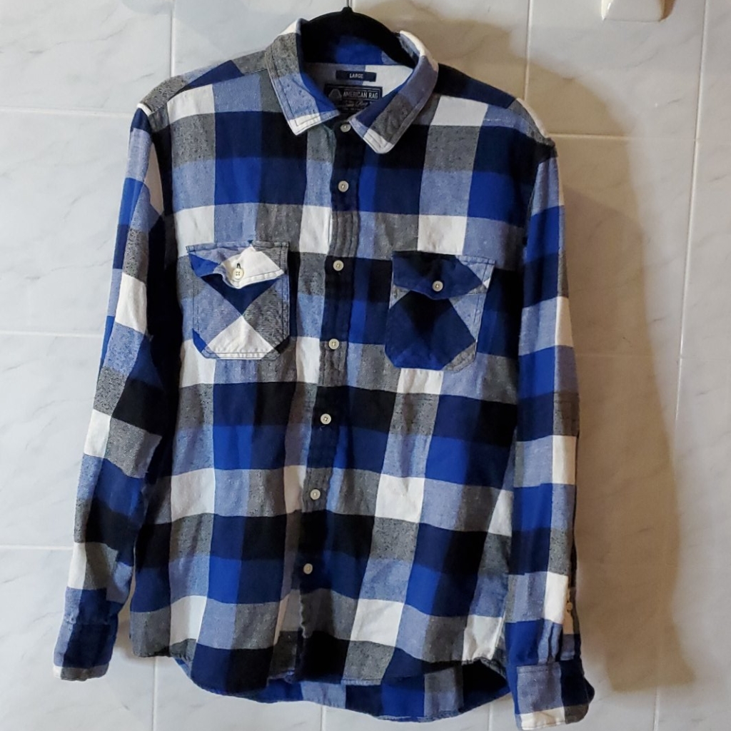 Causal Plaid Button Down